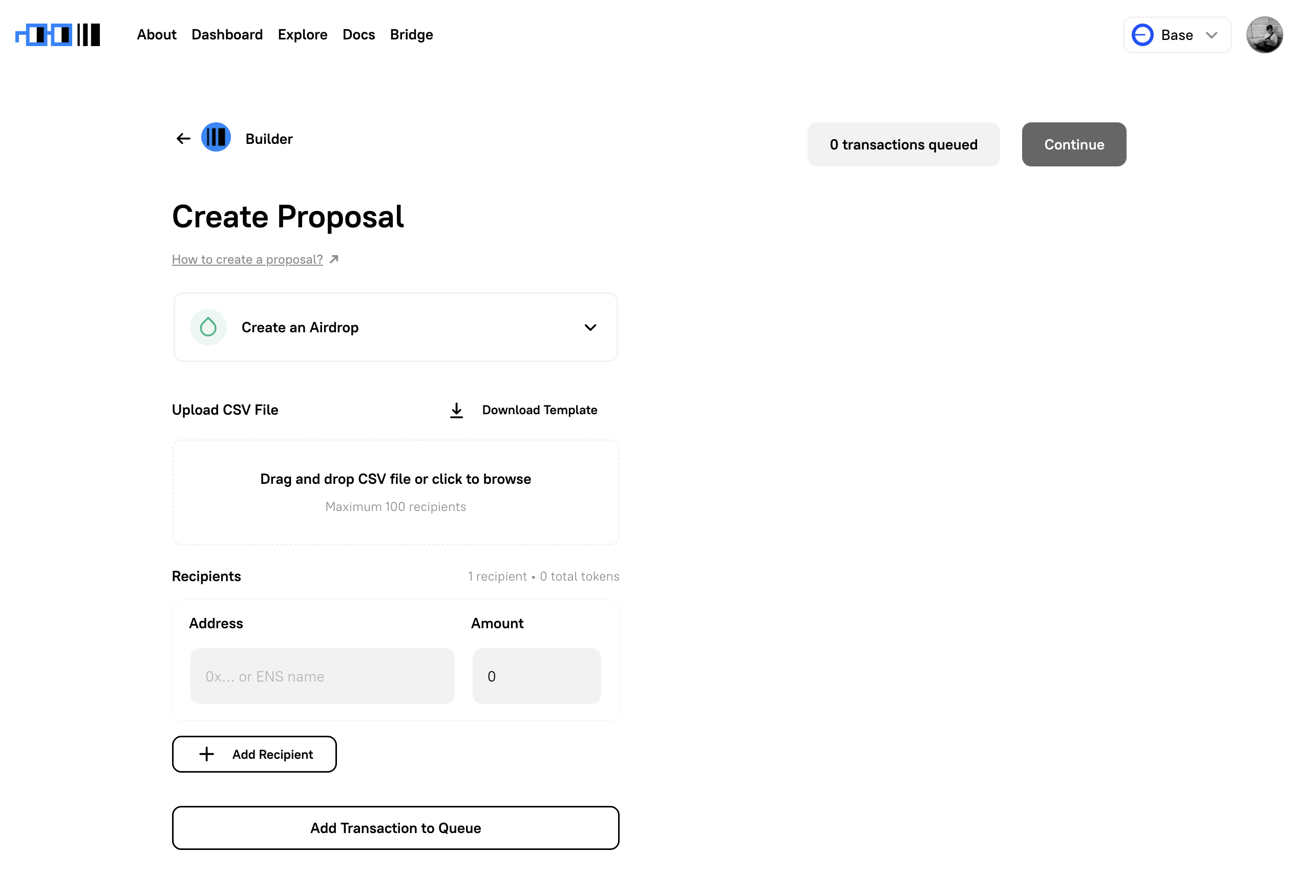 Airdrop Proposal UI
