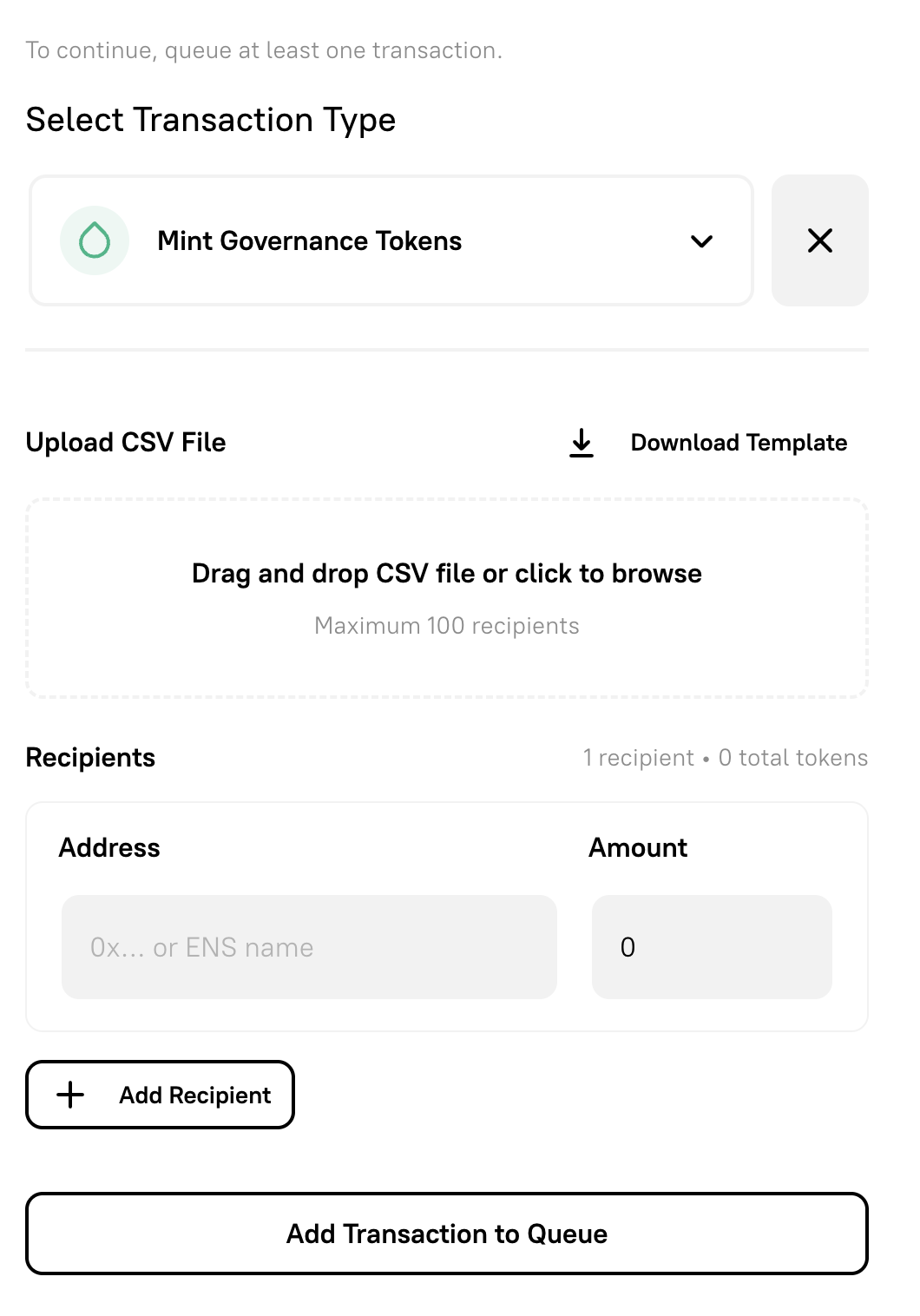 Mint Governance Tokens