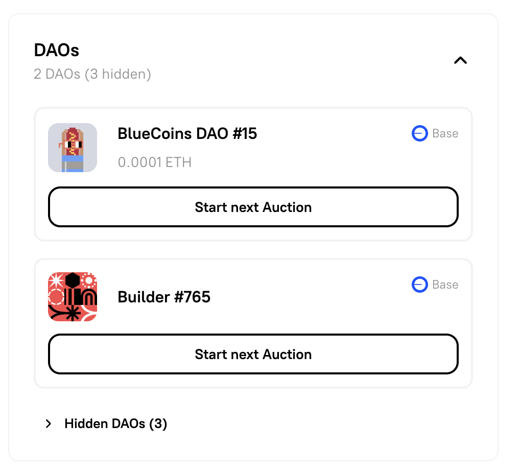 Hidden DAOs in Feed View