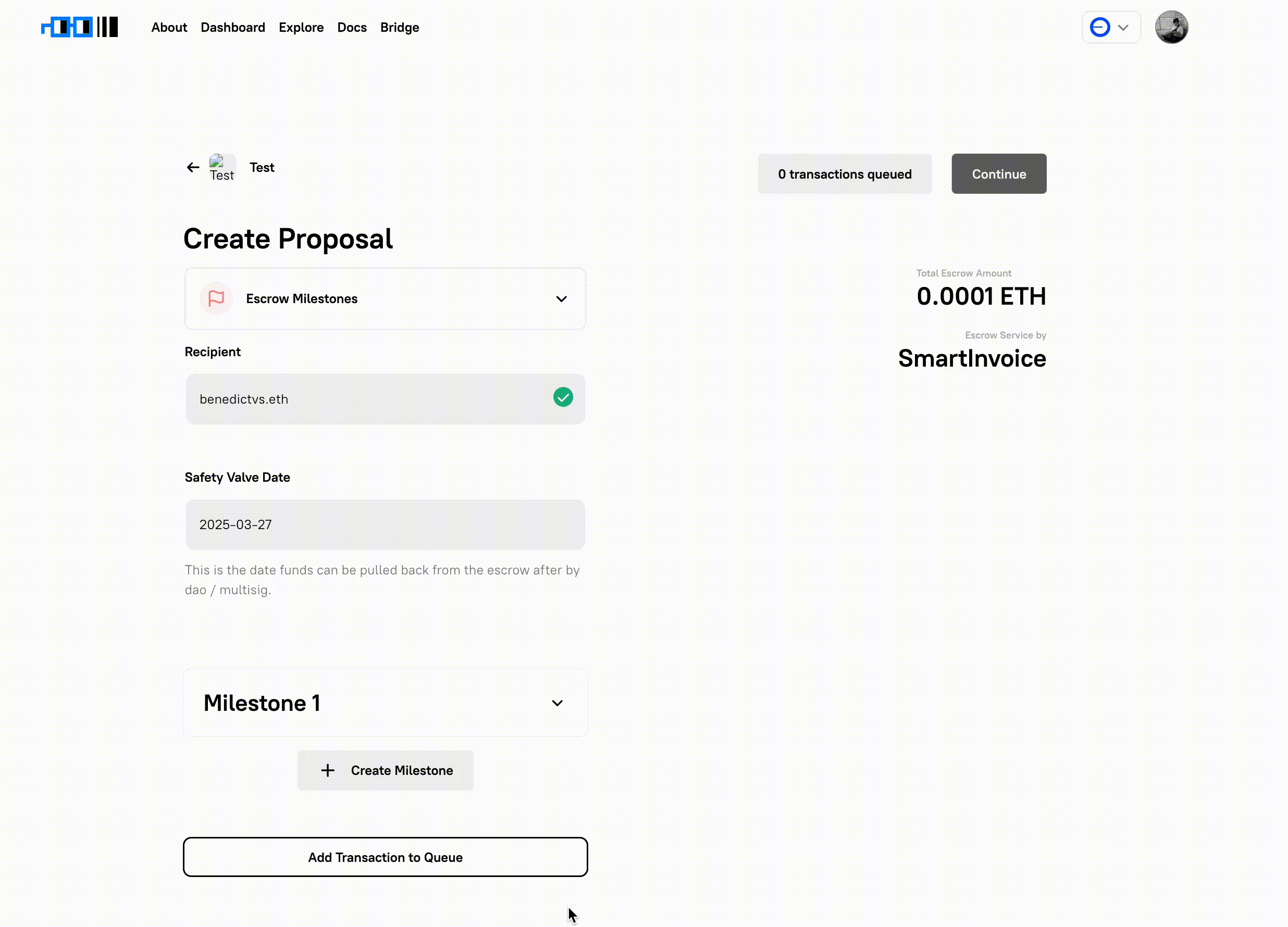Milestone Creation