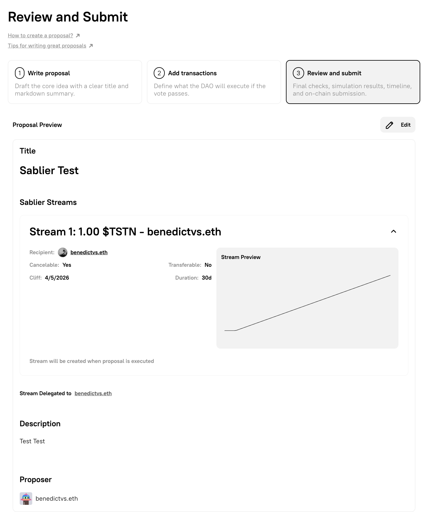 Stream Review and Submit