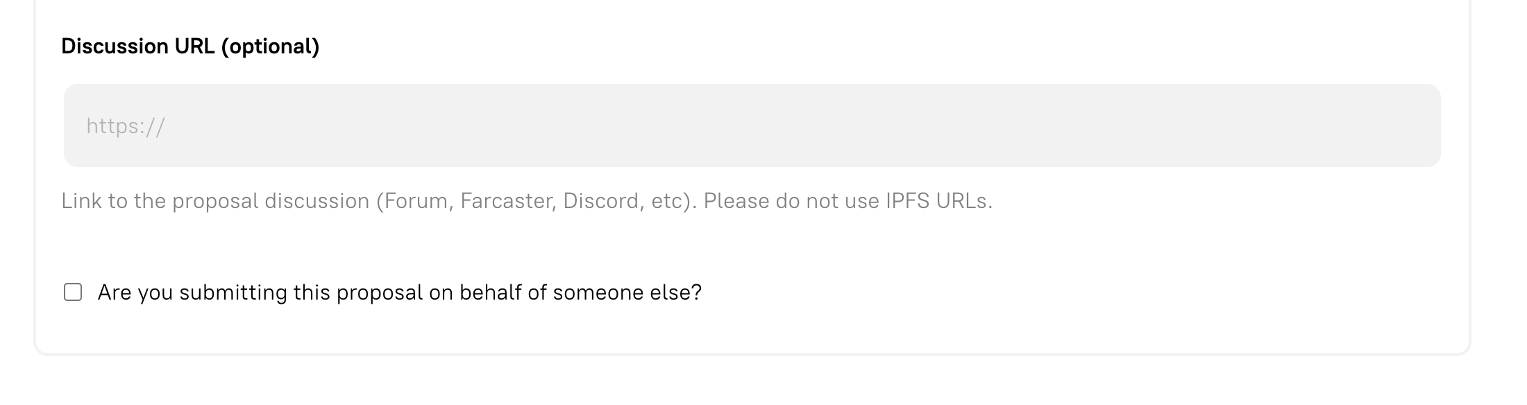 Discussion URL field